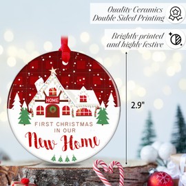 XKDOUS 2024 First Christmas in Our New Home Ornament, Housewarming Gifts New Home, New Home Gift Ideas, Home Essentials for New Home
