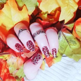 Unbranded Color Nail Polish Strips, 16ct. Strawberry Cheetah Glitter.  READ DESCRIPTION