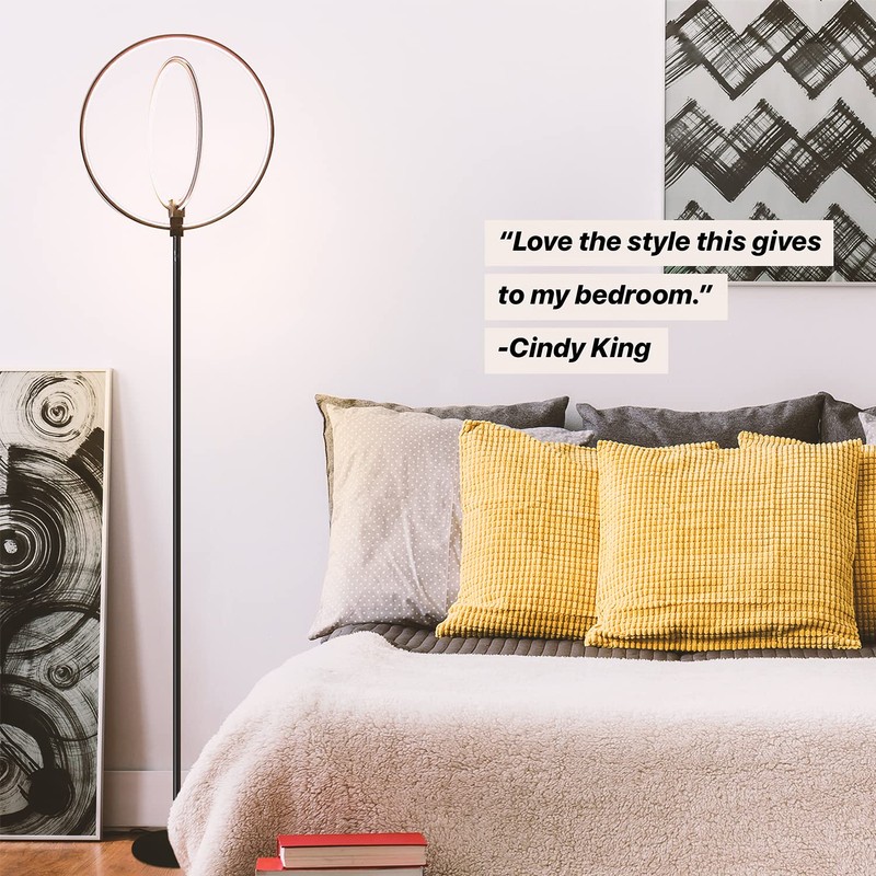 Brightech Eclipse Dimmable LED Floor Lamp, Modern Torchiere Floor Lamp