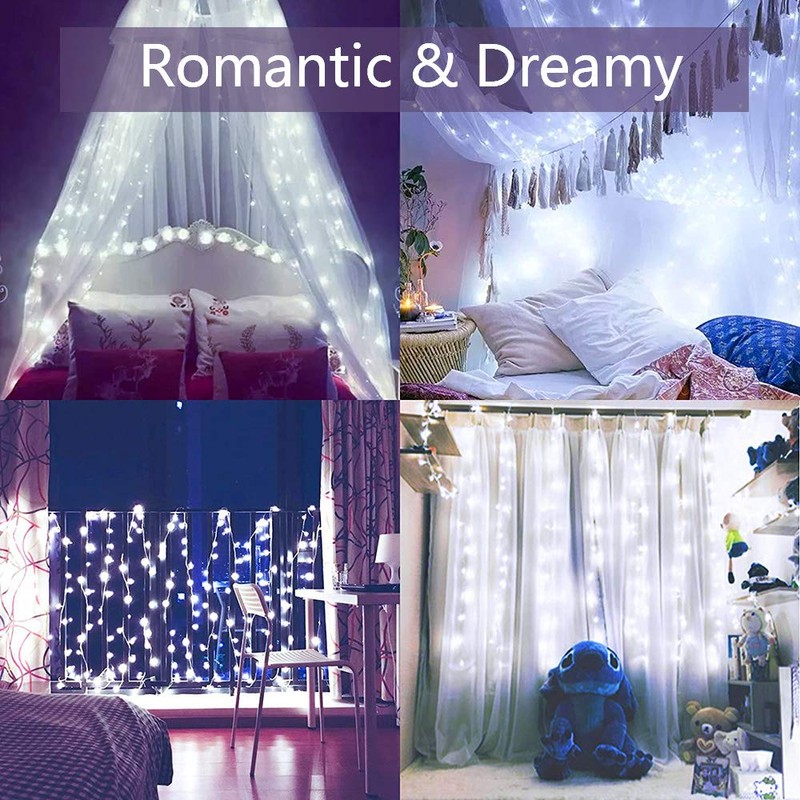 buways Fairy Lights 2-Pack Battery Operated Cool White 50 LED