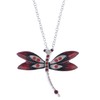 Alilang Red Dragonfly Pendant Splendid Enamel Ruby Necklace