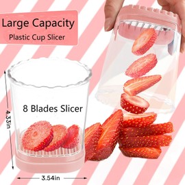 Strawberry Slicer Cup/Egg & Fruit Cutter Slicer with Stainless Blades for Banana, Cucumber, Mushroom,Detachable Fruit Cutter with Push Plate Slice Kitchen Gadget - Precision Berry Cutter Tool