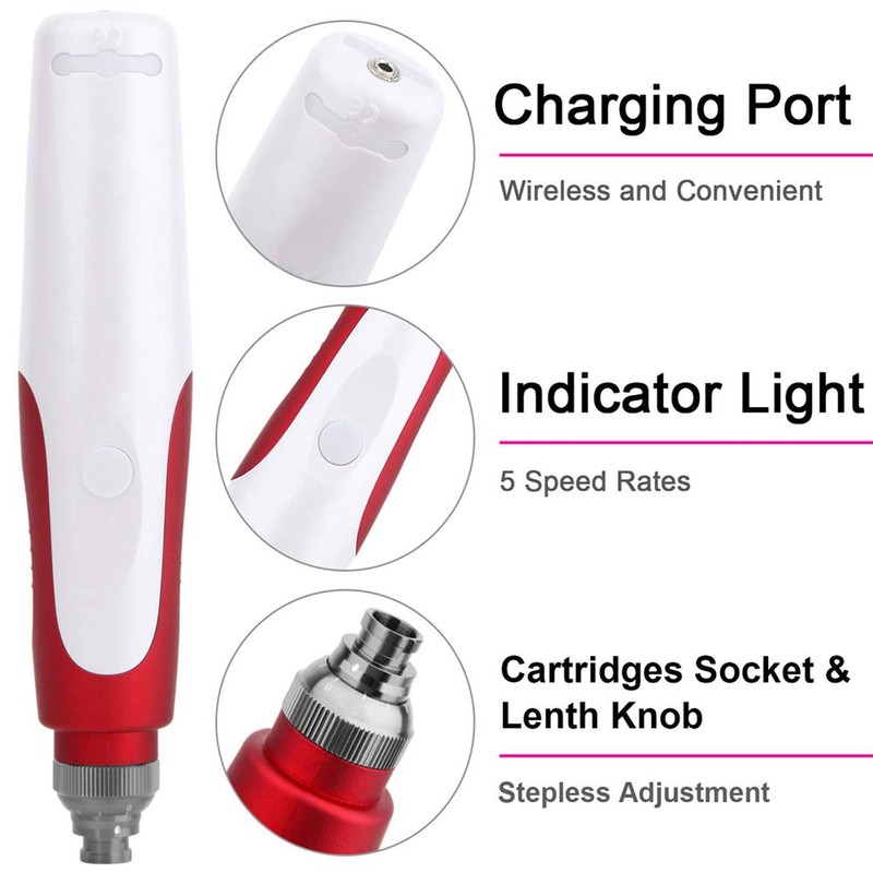 ALIWOD Mircroneedling Pen,Wireless Electric Micro Needle Machine Anti-Aging Skin Repair