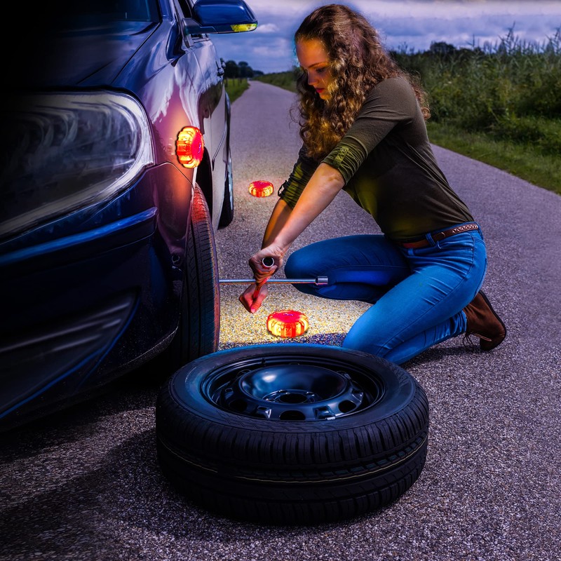 STP Emergency Auto LED Road Flare Discs, 8 Flash Modes/2