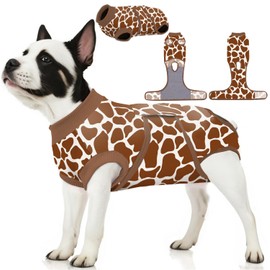 PetWarm Recovery Suit for Female Male Dogs,Dog Recovery Suit,Dog Onesie After Surgey Spay Neuter Bodysuit for Abdominal Wounds Skin Disease,Dog Bodysuit,Dog Onesie,Leopard Pattern,Brown,M