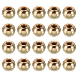 PATIKIL M4 x 9mm Ball Nuts Knob, 30 Pack Steel Drilling Ball Caps Blind Hole Handle Nut Decoration for Furniture Lamp or DIY Project, Gold Tone