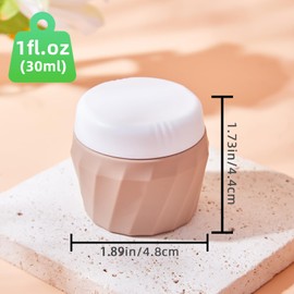 Silevoler Travel Containers for Toiletries, Premium Silicone Cosmetic Cream Jars, TSA Approved Leak-Proof Refillable Travel Size Toiletries with Clear Bag for Cosmetic Face Body Cream (Apricot)