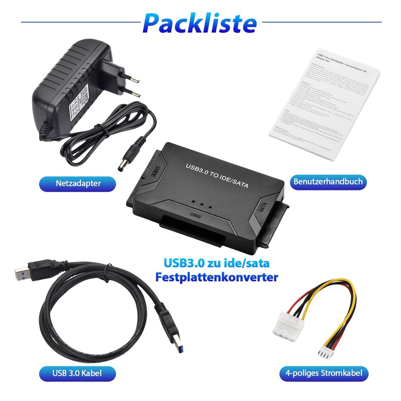 Amtake USB 3.0 to IDE/SATA Hard Drive Adapter for 2.5