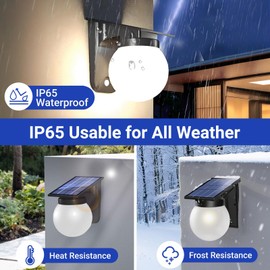 GCDFGV Solar Wall Lights Outdoor, Ip65 Waterproof Solar Front Porch Light, Dusk to Dawn Outdoor Wall Lanterns for Front Door, House, Patio, Garage, Entryway, Garden