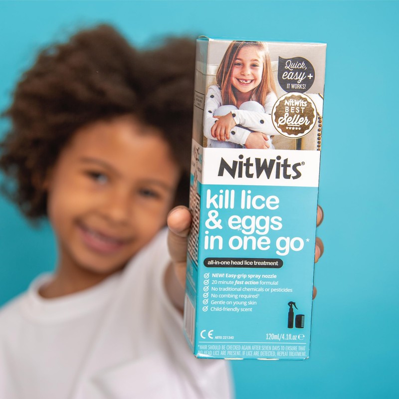 NitWits All-in-One Head Lice Treatment Spray, Kills Lice, Super Lice