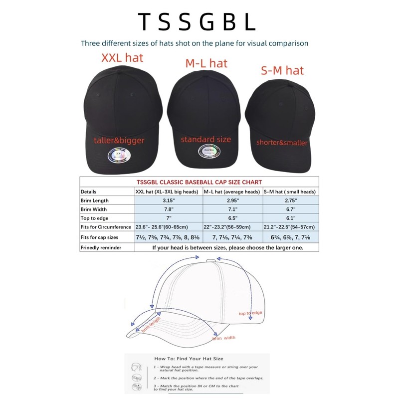 TSSGBL - Gorros de béisbol clásicos 100% algodón estructurados ajustables