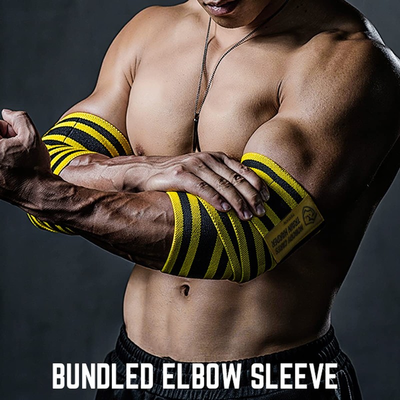 TAVIEW Elbow Wraps for Weightlifting, 47" Elastic Elbow Brace &