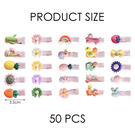 50 Pieces Kids Hair Clips Mini Hair Clips Cute Hair Clips Colorful Girls Hair Clips Creative Hair Accessories Hair Accessories