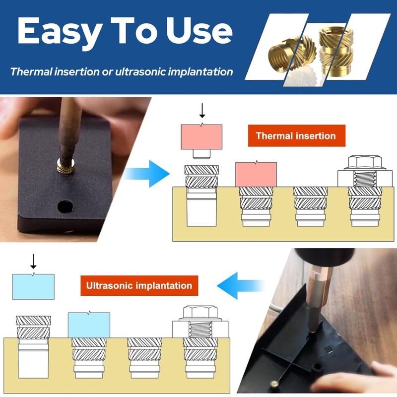 300Pcs Threaded Inserts, M2 M3 M4 M5 M6 Female Thread