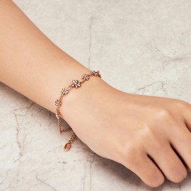 Philip Jones Rose Gold Plated Daisy Bracelet
