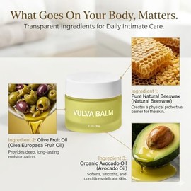 Hidratante vulvar, Hidrata y Alivia el picor Vulvar 56g con Probióticos, Aceite de Oliva y Aguacate;PH Balanceado (1PC)