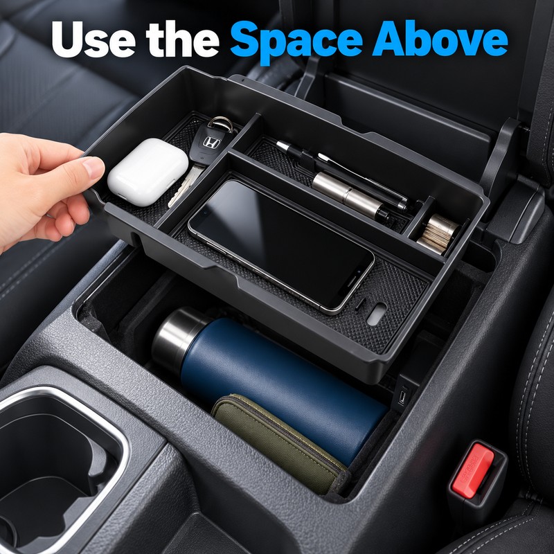 Center Console Armrest Storage Tray Organizer for Honda CR-V CRV