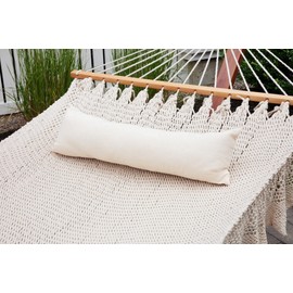 Sol Living Acapulco Outdoor Patio Pillow Cotton Hammock Cushion Patio Swing Chair Accessories Hand Woven Decorative Accent Throw Pillow Use Inside Outside Backyard Decor Porch Swing - Natural