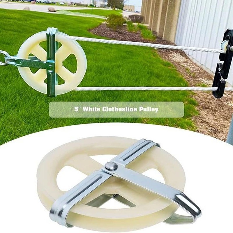 Clothes Hanging Strap Pulley, Clothesline Pulley Weather Resistant 5 Inch