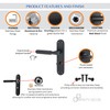 Infinity Decor Set of Matt Black Knurled Privacy Lever Door