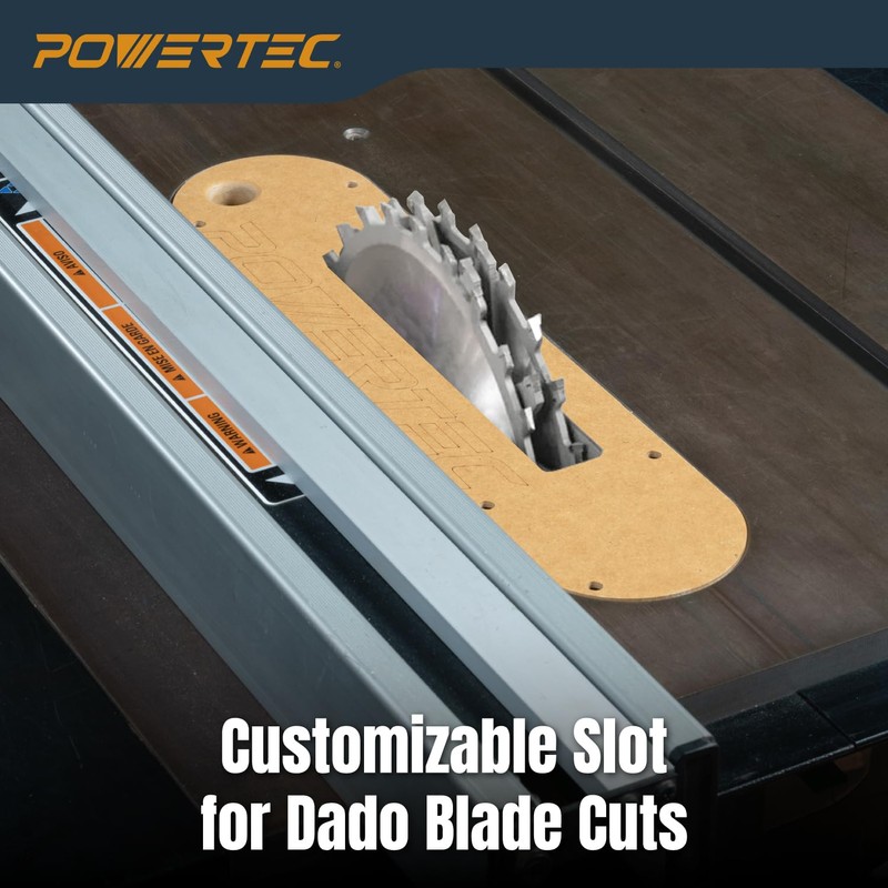 POWERTEC Zero Clearance Table Saw Insert 3-Pack – Fits Delta