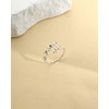 Desnuage Silver Flower Rings Stackable and Adjustable Thin Wrap Rings