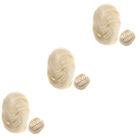 Beavorty 3pcs Bun Hairpiece for Women Curly Hair Bun Claw Clip Chignon for Brides and Special Occasions Easy to Use Natural-looking Soft and Comfortable