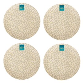 YöL Set of 4 Daisy Print Melamine Side Plates Summer Dining Outdoor Picnic BBQ Green Floral Trendy Tableware