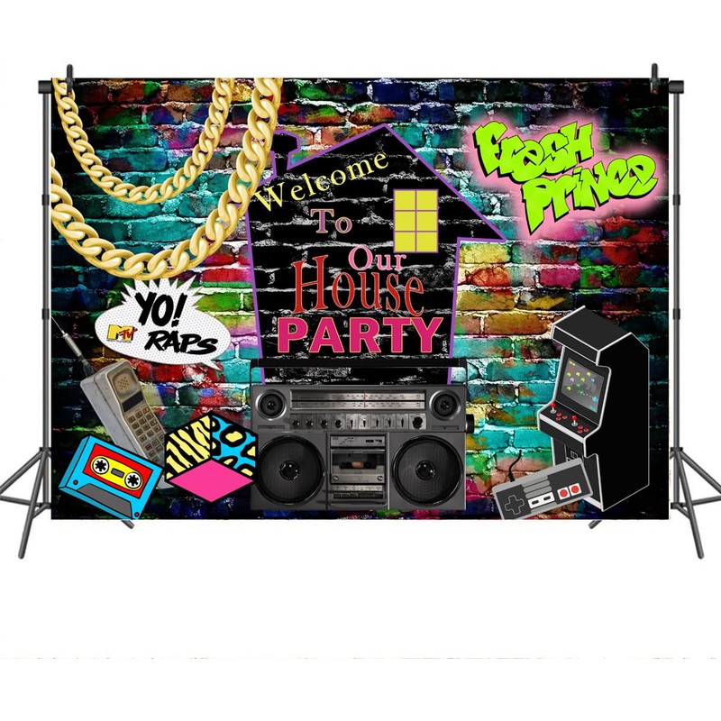 Mocsicka Hip Hop Graffiti Theme Photography Backdrops 80's 90's Colorful