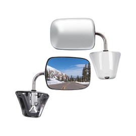 cciyu Door Mirror Left Driver Side/Right Passenger Side Manual Stainless Mount Folding fit for 1973-86 For Chevy/For GMC Truck