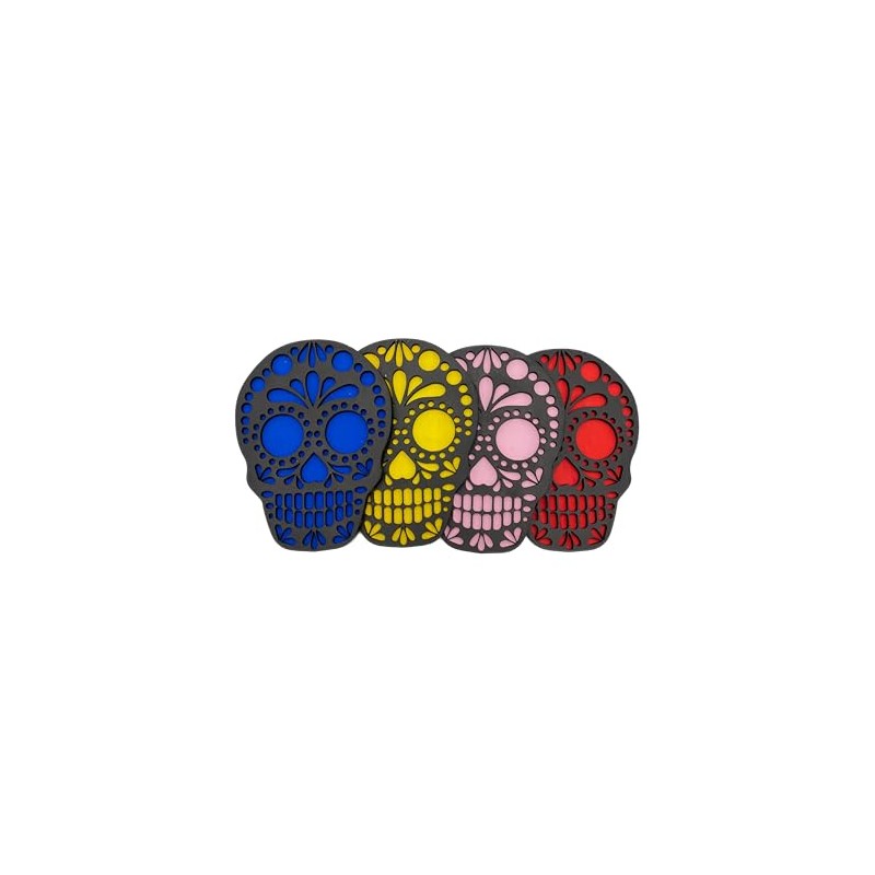 Set de Portavasos Día de Muertos en Forma de Calavera