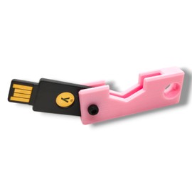 Protective Case for YubiKey 5/5C NFC – Compact & Lightweight Keychain Holder with M3 2.5 mm Screw, Allen Key Not Included (Pastel Pink, USB-A)