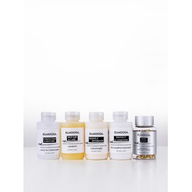 ELMOOSA FULL SET HAIR CARE ROUTINE For All Hair Types 100ML 3.3fl.oz Pre Wash/Pre Shampoo Hair Mask+Shampoo+Conditioner+Leave In Detangler+Hair Care Oil Capsules For Women & Men