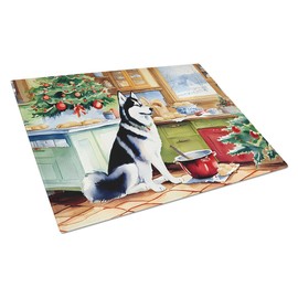 Caroline's Treasures DAC3884LCB Siberian Husky Christmas Cookies Glass Cutting Board Decorative Tempered Glass Kitchen Cutting and Serving Board Large Size Chopping Board