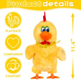 dgdgcool Easter Toys Chicken Laying Eggs Electric Chicken Stuffed Animal Dancing Toy Stuffed Plush Toy with Music