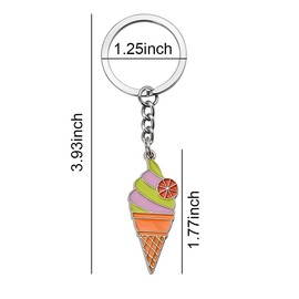 Ice Cream Keychain Gift for Daughter Granddaughter Ice Cream Lover Gifts for Women Girls Food Keychain Accessories for Women Girls Novelty Ice Cream Key Chain for Bags Charms for Purse Backpack