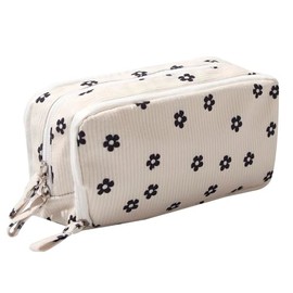 OZAOZ Big Capacity Pencil Case Pen Pouch Corduroy Pencil Bag Multiple Pockets Sturdy Zipper Cute School Supplies Pen Bag Organizer For Girls Kids (C Plum blossom)