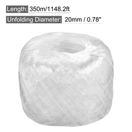 MECCANIXITY Polyester Nylon Plastic Rope Twine Household Bundled for Packing Gardening Craft,350m Length,White