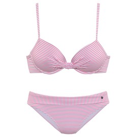 s.Oliver Women's Jap-309 Bikini Set, Pink and White Stripes, 12/C