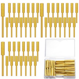 Chumia 45 Pcs High Hardness Titanium Diamond Chainsaw Sharpener Stone Bit Bulk Chain Electric Chainsaw Sharpening Wheels Kit 3 Size Plated Grinding Tool, 5/32, 3/16, 7/32 Inch (Gold)
