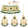 Aheli Traditional Gold Plated Kundan Choker Necklace Chandbali Earring &