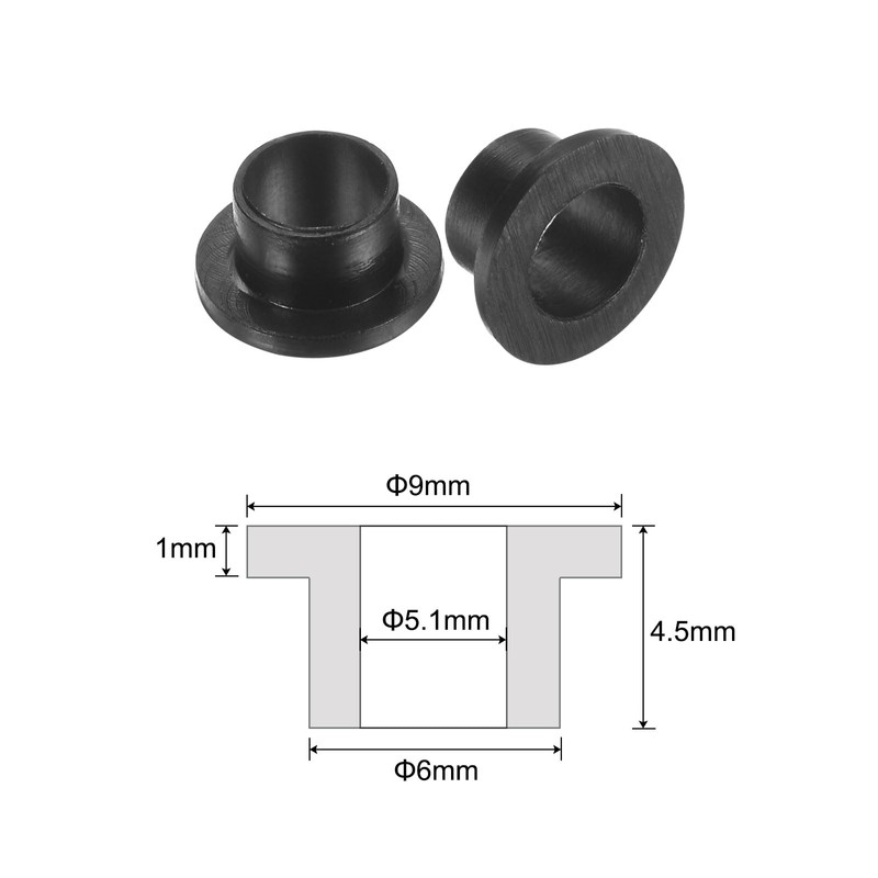 QUARKZMAN Flange Sleeve Bearings 5.1 mm ID 6 mm AD