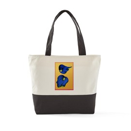 CafePress Abstract Calla Lilies In Blue And Gold Zipper Tote Canvas Tote Top Zipper Closure