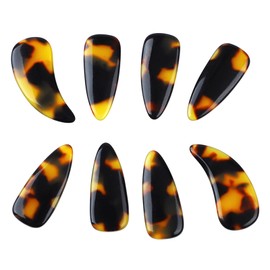 8Pcs Guzheng Finger Picks Elastic Professional Guzheng String Nail Covers Reusable String Instrument Replacement Parts (Tortoiseshell Color)