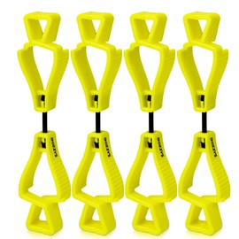 BOZZYS Glove Clips For Work Glove Holders,4 Pack Yellow Grabber Clamp, Outdoor Anti-Drop Keeper,For Safety Worker Construction Guard Labor,Glasses Helmets Glove(BD-AJ122-4PCS)