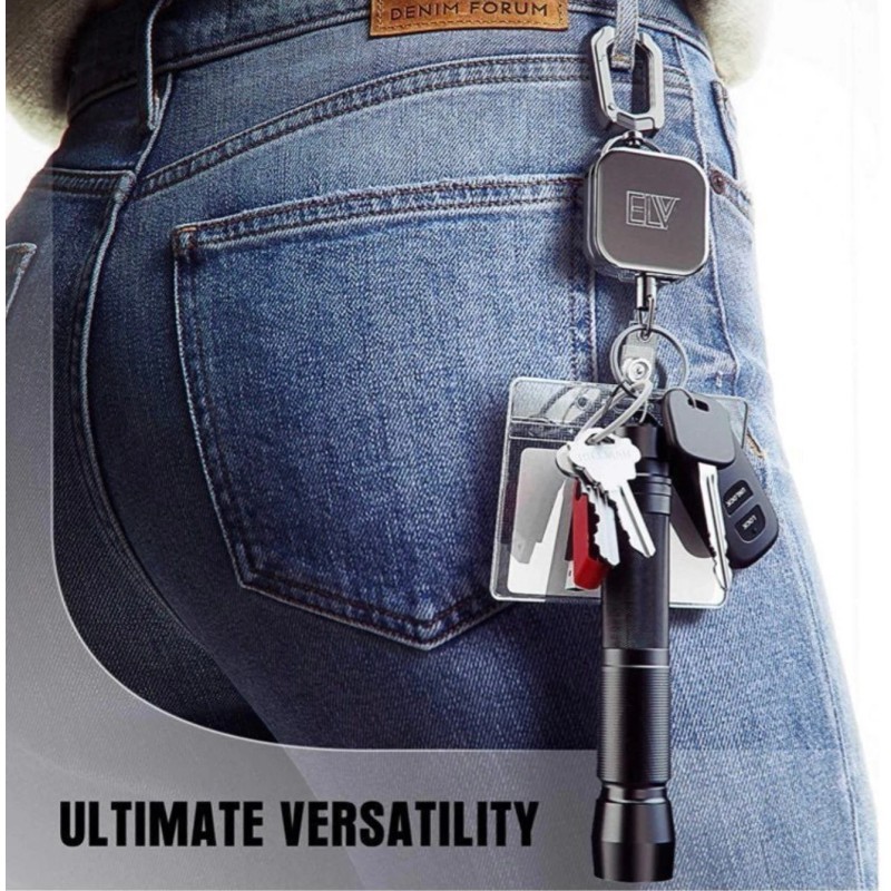 ELV Heavy Duty Self Retractable ID Badge Holder Key Reel