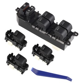 WMPHE LED Lighted Retrofitting Window Switch Panel Compatible with Toyota Tundra 2007 to 2021, Master Power Window Switch with 4 Auto Down and Up, Blue Light, 4 pcs