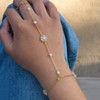 Hand Chain Ring Bracelet Dainty Pearl Bracelet Link Pearl Bracelets