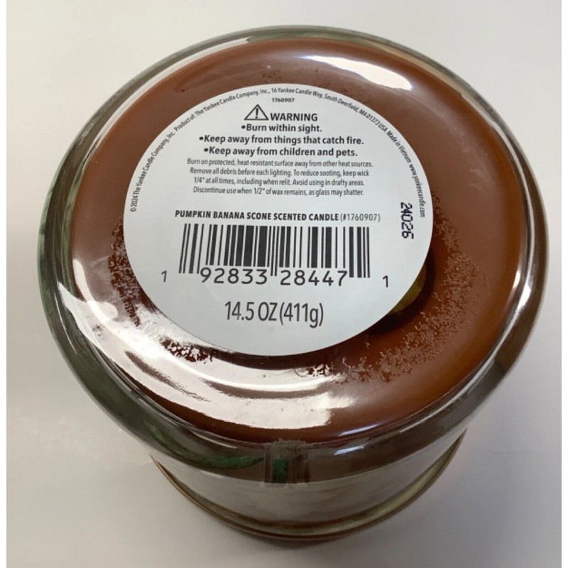 Yankee Candle Pumpkin Banana Scone 3-wick Scented Candle Fall 14.5