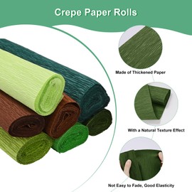 M METERXITY Crepe Paper, 8.2ft x 20 Inch /250 x 50cm Soft Wide Crepe Paper Streamer Sheet, Decorative Craft Streamer for DIY Craft/Flower Making/Decoration [Green]
